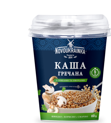 Стакан Гречана з грибами та овочами